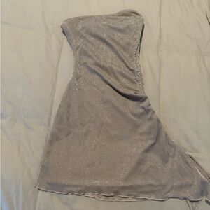 Princess Polly Strapless Glitter Dress in gold